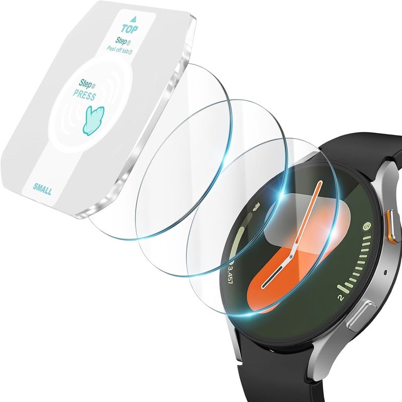 Misxi [3-Pack Tempered Glass Screen Protector with Auto Alignment Tool Kit, Compatible with Samsung Galaxy Watch 7 44mm, Lightweight Ultra-Thin Shockproof Protection for Galaxy Watch7, Clear - Image 1